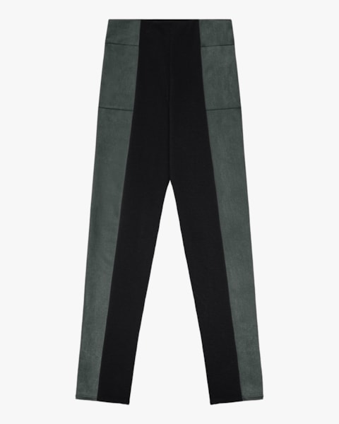 Calça Legging em Malha Montaria Cereja Rosa Preto