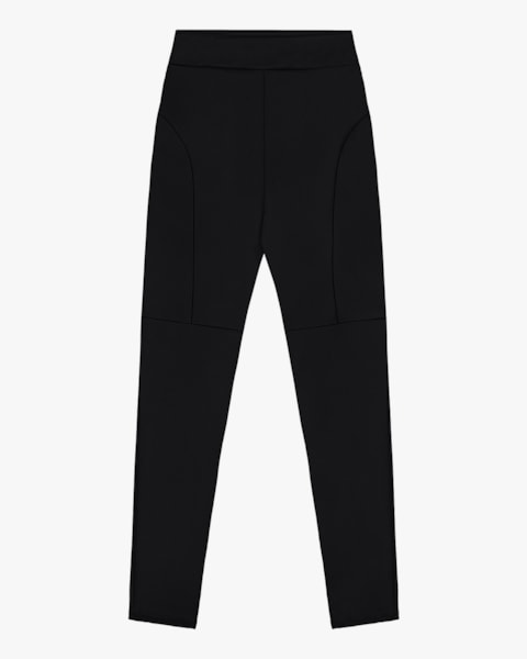 Calça Legging Plus Size em Cirrê Peluciado Cereja Rosa Preto