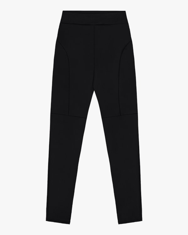 Calça Legging Plus Size em Cirrê Peluciado Cereja Rosa Preto