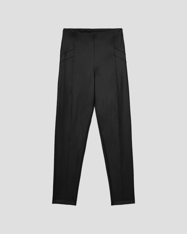 Calça Montaria Plus Size em Neocouro - Cereja Rosa - Preto