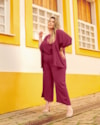 Calça Pantacourt Plus Size em Viscose Cereja Rosa Gengibre-651918dd-f9f6-44ef-b6f4-f58fd994b399