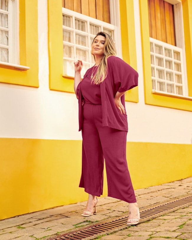 Calça Pantacourt Plus Size em Viscose Cereja Rosa Gengibre-fbff6764-d21d-4f10-b152-d8a092f0865f