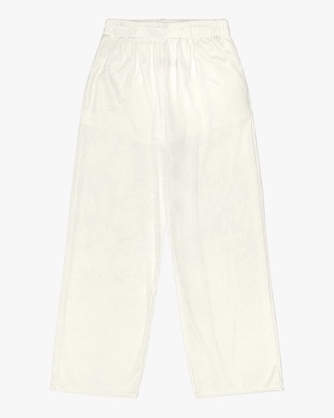 Calça Pantalona Canelada com Brilho Cereja Rosa