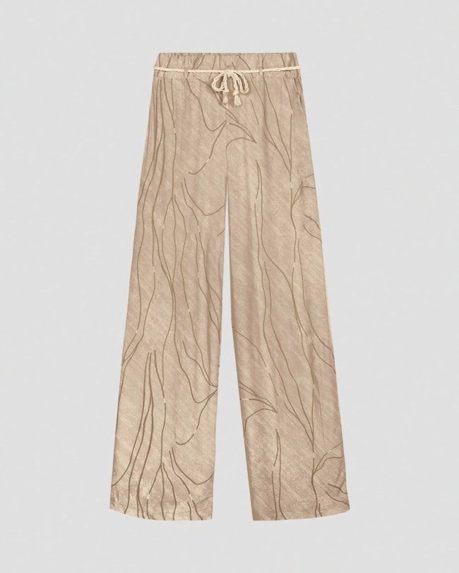 Calça Pantalona em Viscose com Cinto Cereja Rosa Bege-b3dc5380-d6c0-4be5-a13a-9d97ce3644bd