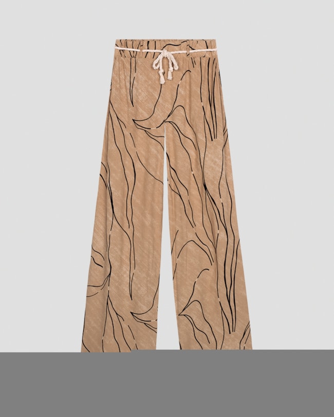 Calça Pantalona em Viscose com Cinto Cereja Rosa Marrom-169a5055-2e22-4348-aef8-377a0c3e4b80