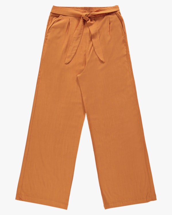 Calça Pantalona em Viscose com Cinto - Cereja Rosa - Orange