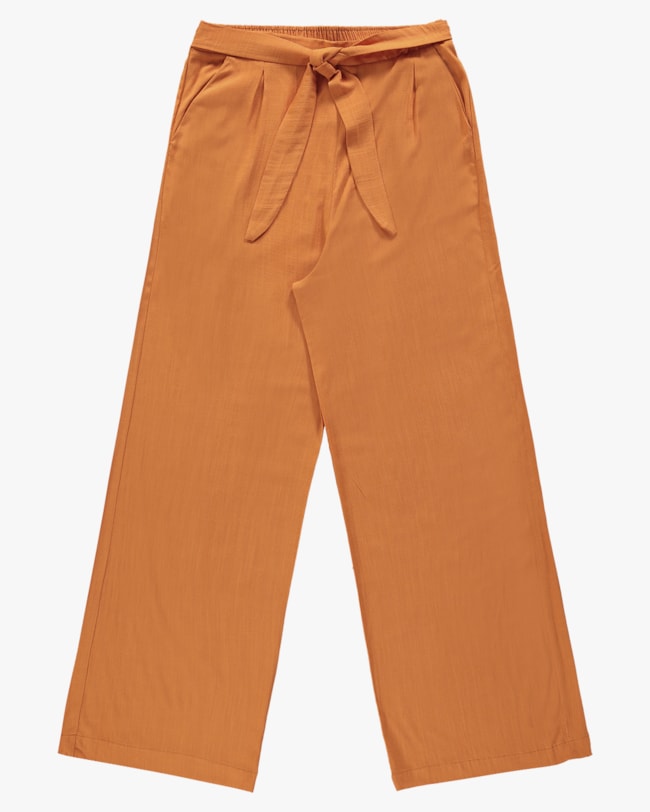 Calça Pantalona em Viscose com Cinto - Cereja Rosa - Orange-a6df57c3-26d2-4239-afbf-2731153e492c