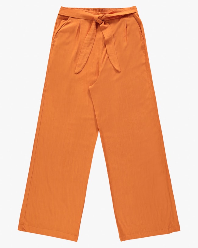 Calça Pantalona em Viscose com Cinto - Cereja Rosa - Orange-21301130-5527-4c1d-bd11-9f0ed6339aa5