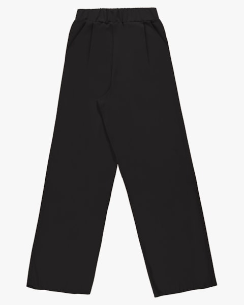 Calça Pantalona em Viscose com Pregas - Cereja Rosa - Preto
