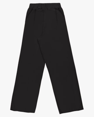 Calça Pantalona em Viscose com Pregas - Cereja Rosa - Preto G