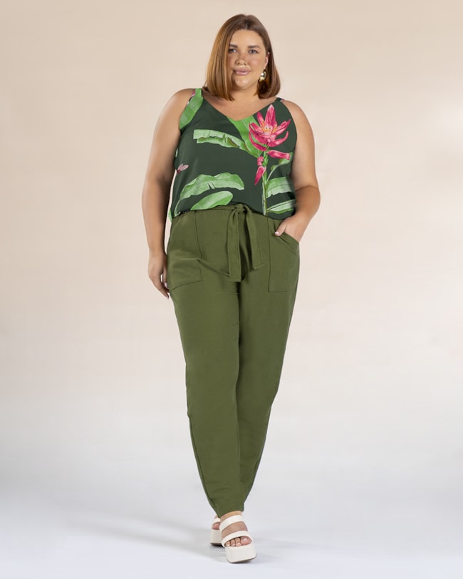 Calça Plus Size em Moletinho com Cinto - Cereja Rosa - Oliveira P-5d36c0b9-d95a-45ad-9093-7aec9f1ede90