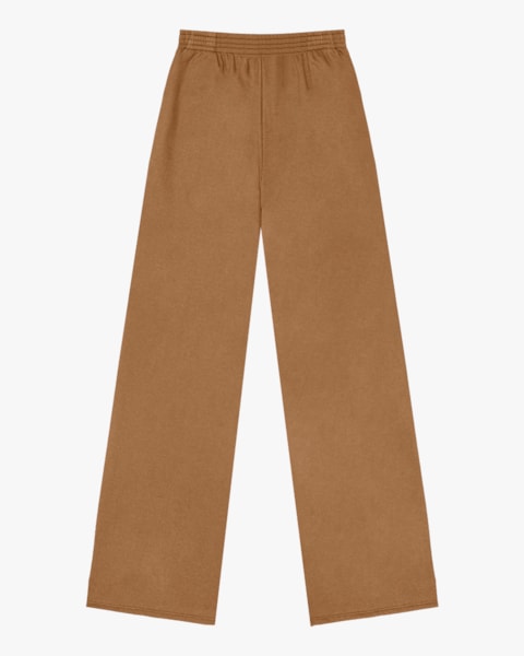Calça Wide Leg em Moletinho Gengibre Cereja Rosa