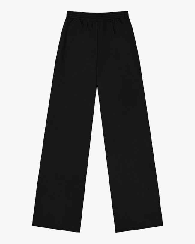 Calça Wide Leg em Moletinho Preto Cereja Rosa-656842bf-aa1a-4b6c-ab56-69f644463cc7