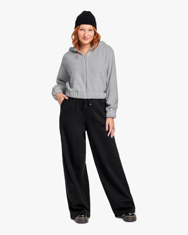 Calça Wide Leg em Moletom Cereja Rosa Preto-1ea22c30-e343-4d15-9242-624d9d5916b1