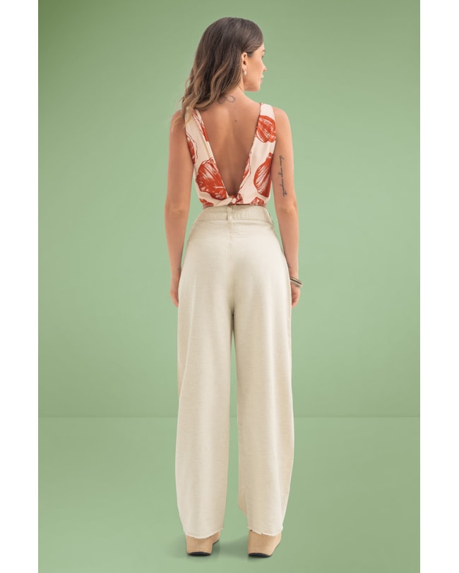 Calça Wide Leg em Sarja e Linho Cereja Rosa-2dc5e356-bfff-4fd5-b778-c2d5cc0971db