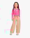 Calça Wide Leg Infantil Menina em Moletom - Kely Kety - Deserto-22a96dbb-fc90-4ff5-aba2-91f674fdc406