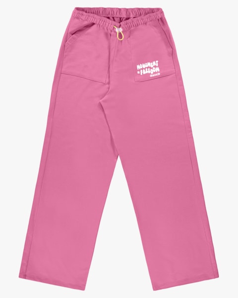 Calça Wide Leg Juvenil em Moletinho com Elástico Ajustável - BaseD - Blossom