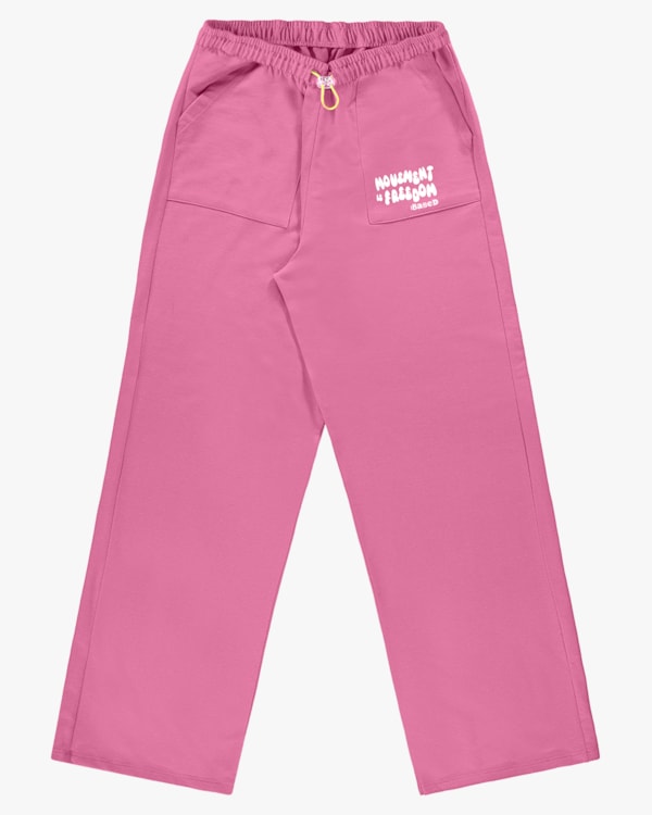 Calça Wide Leg Juvenil em Moletinho com Elástico Ajustável - BaseD - Blossom