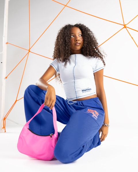 Calça Wide Leg Juvenil em Moletinho com Elástico Ajustável - BaseD - Lazuli