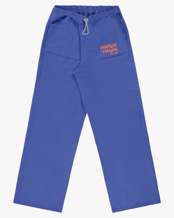 Calça Wide Leg Juvenil em Moletinho com Elástico Ajustável - BaseD - Lazuli