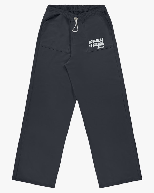 Calça Wide Leg Juvenil em Moletinho com Elástico Ajustável - BaseD - Preto