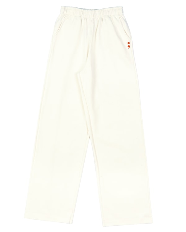 Calça Wide Leg Juvenil em Moletom BaseD - Natural