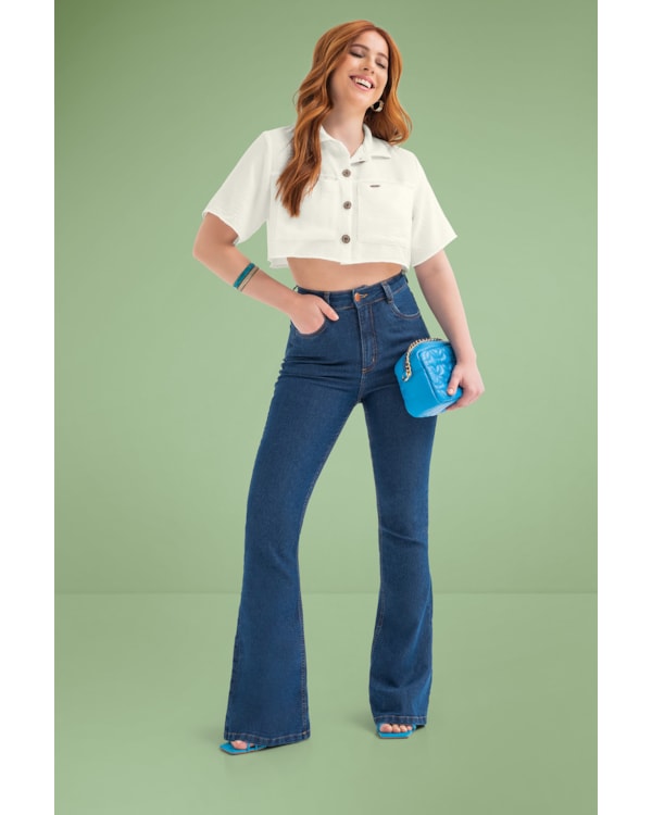 Camisa Cropped de Tecido Cereja Rosa