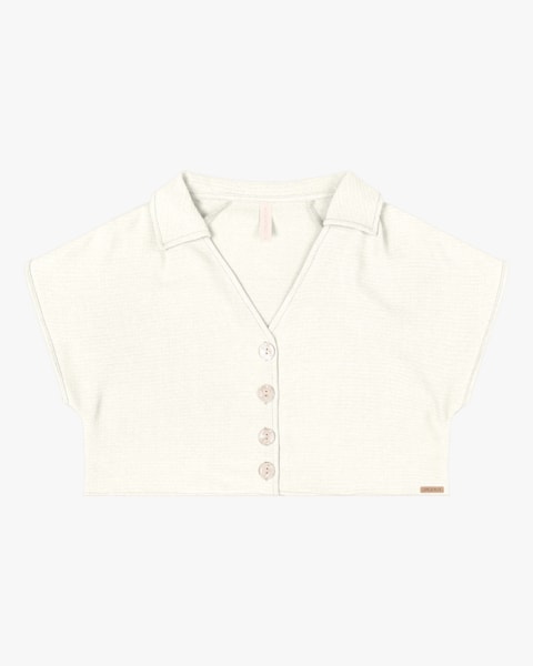 Camisa Cropped Feminina em Tecido Plano Cereja Rosa