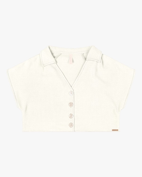 Camisa Cropped Feminina em Tecido Plano Cereja Rosa