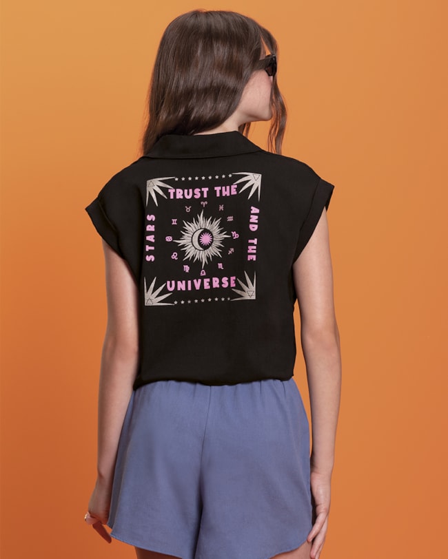 Camisa Feminina com Manga Dobrada Based-68d2c26c-744d-4259-92e0-8d1a6a5cd087