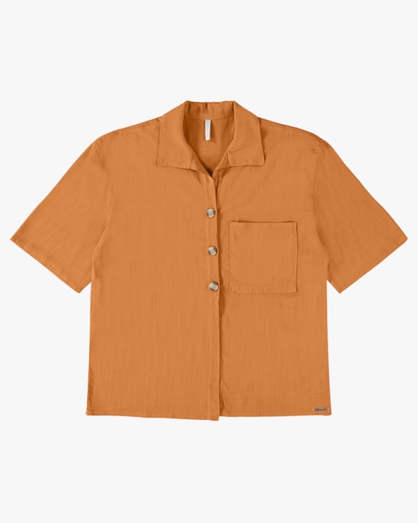 Camisa Feminina Manga Curta em Viscose - Cereja Rosa - Orange
