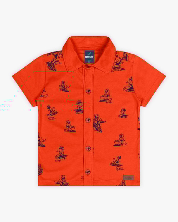Camisa Infantil Masculina Estampa Dinossauro - ReiRex - Carrot