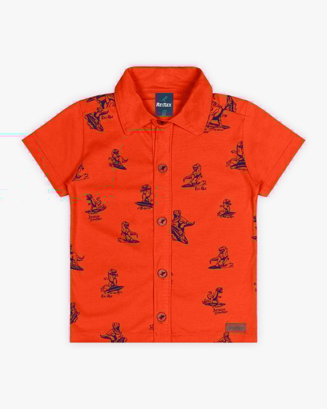 Camisa Infantil Masculina Estampa Dinossauro - ReiRex - Carrot-6aba0404-44a5-424e-8cfb-e4165eb16fae