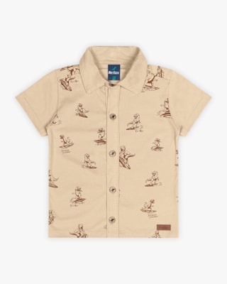Camisa Infantil Masculina Estampa Dinossauro - ReiRex - Deserto