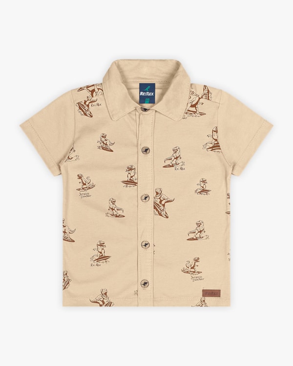 Camisa Infantil Masculina Estampa Dinossauro - ReiRex - Deserto