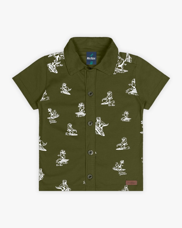 Camisa Infantil Masculina Estampa Dinossauro - ReiRex - Oliveira