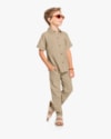 Camisa Infantil Masculino em Viscose Linho - ReiRex - Caqui-e46e3626-b00d-4115-af87-e03dbcd5845b