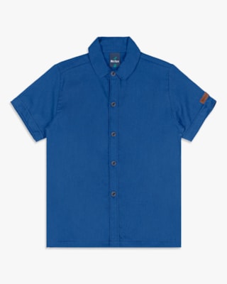 Camisa Infantil Menino em Viscose Linho - ReiRex - Royal