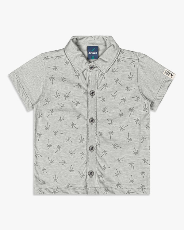 Camisa Infantil Menino Manga Curta Estampada - ReiRex - Elegance