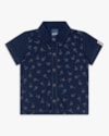 Camisa Infantil Menino Manga Curta Estampada - ReiRex - Oxford-8474ca6d-e781-4bb1-a0cf-94144f04c200