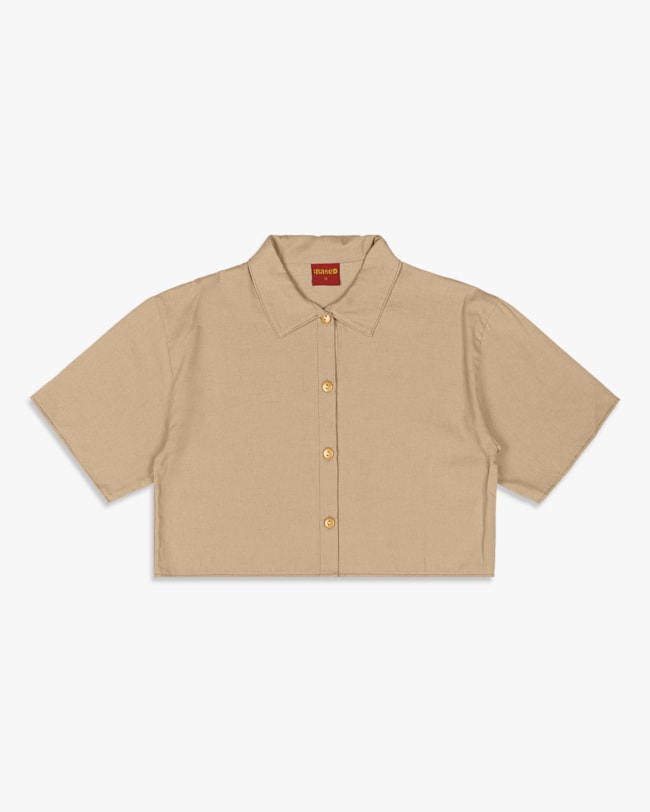 Camisa Juvenil Feminina em Viscose Linho - BaseD - Macchiato-aabc8853-12b0-4ad0-a5b6-006862d42fc8