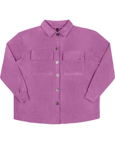 Camisa Oversized Feminina Cereja Rosa Aveludada