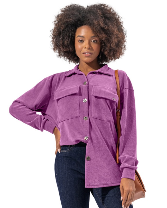 Camisa Oversized Feminina Cereja Rosa Aveludada - LUXURIA-9570e1b4-29e8-4f8a-a692-f23d3e144555