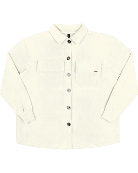 Camisa Oversized Feminina Cereja Rosa Aveludada - NATURAL