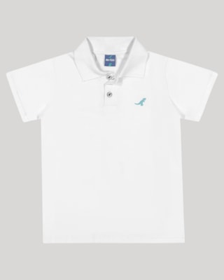 Camisa Polo Básica Infantil Masculino - ReiRex - Branco