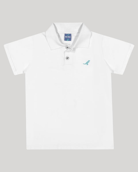 Camisa Polo Básica Infantil Masculino - ReiRex - Branco