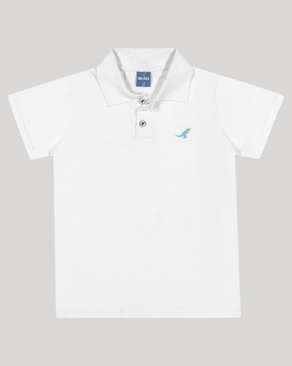 Camisa Polo Básica Infantil Masculino - ReiRex - Branco