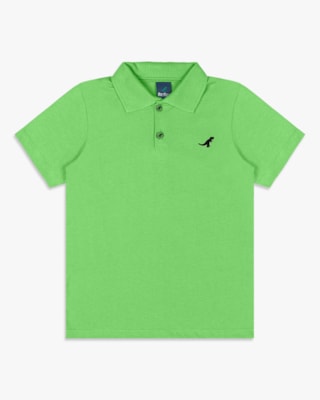 Camisa Polo Básica Infantil Menino em Meia Malha - ReiRex - Pistache