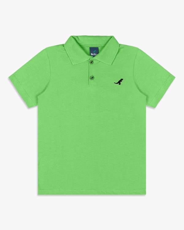 Camisa Polo Básica Infantil Menino em Meia Malha - ReiRex - Pistache