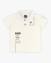 Camisa Polo Infantil Masculina com Estampa Viagem - ReiRex - Natural-dcadefc8-3c96-4097-a1a3-db58599a432d